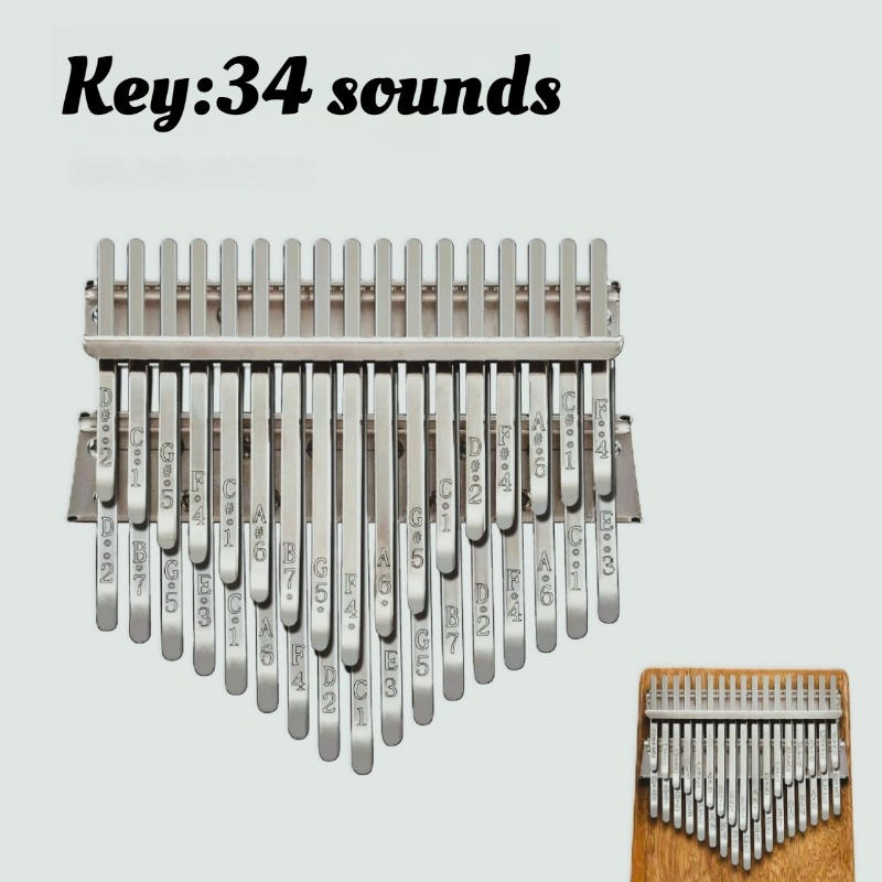 Musical Instrument African - Metal 34 Key Kalimba Accessories Smooth