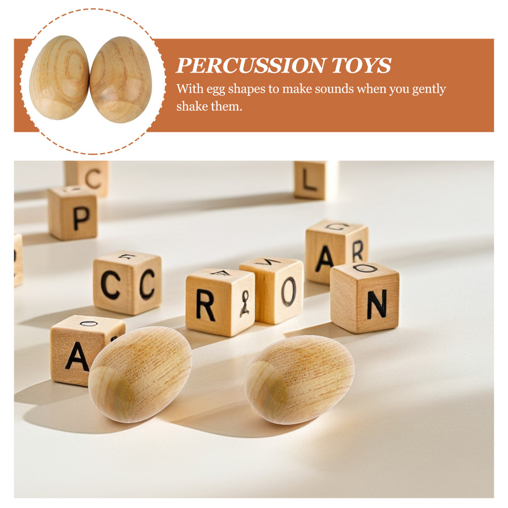 4Pcs Eco Friendly Wooden Egg S - Musical Instrument Maraca 评论和价格