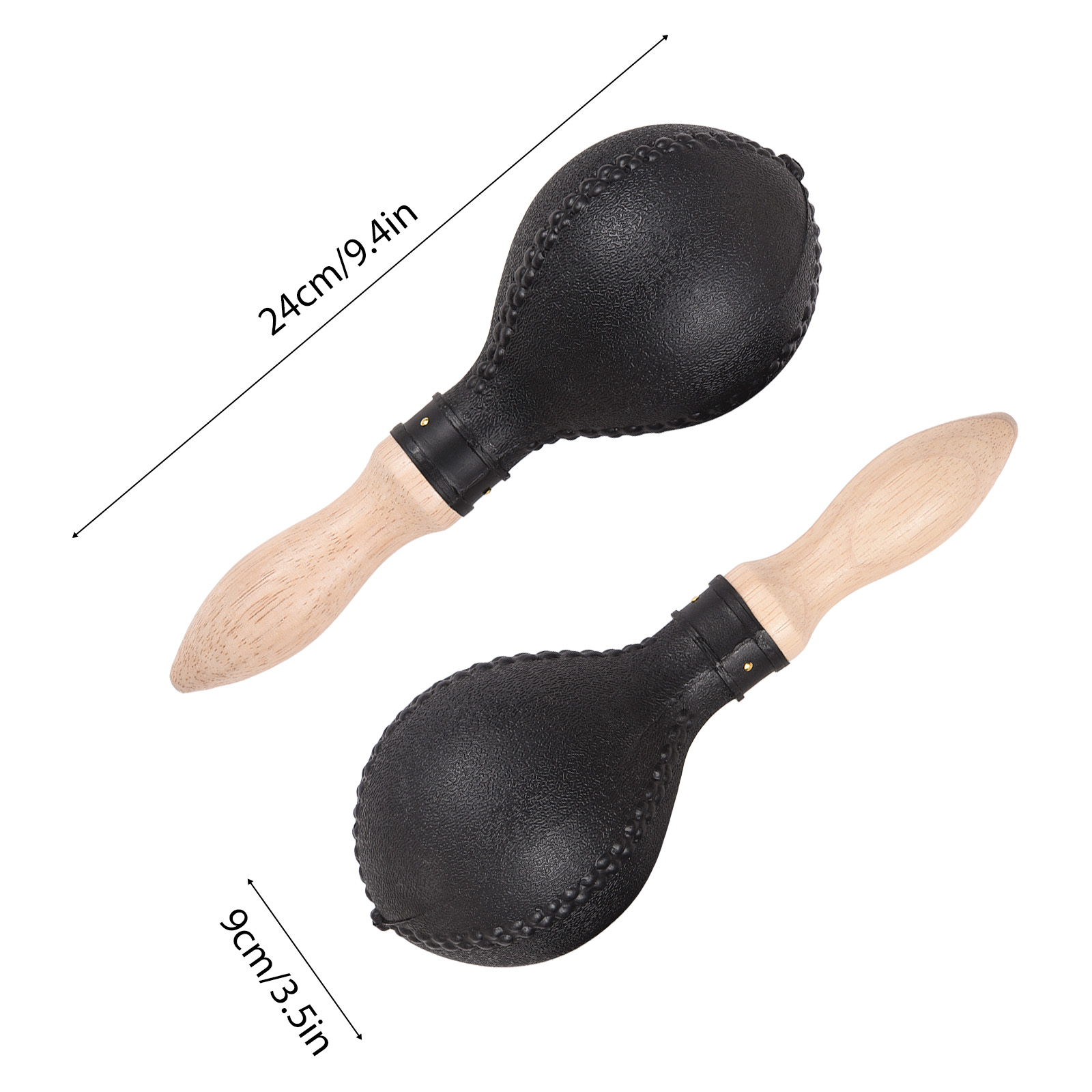 1 Pair 25cm Black Maracas Sand - Musical Instrument Maraca 评论和价格